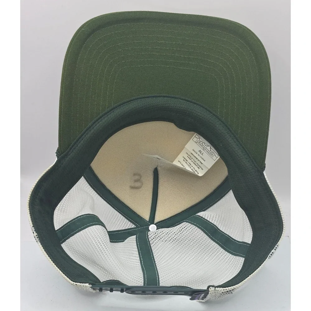 Patagonia Striped Mesh Trucker Hat Green Blue Yellow‎ Adult Strapback Cap